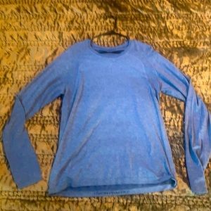 LuLu Lemon metal vent tech long sleeve shirt, blue, sz L